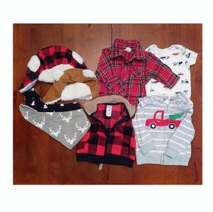Carter's & Old Navy Baby Boy Christmas Winter Bundle Size 0-3 Months